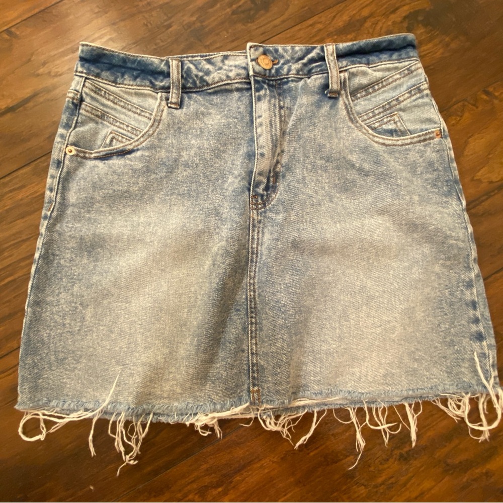 Wild Fable High-Rise Distressed Denim Skirt Size 12